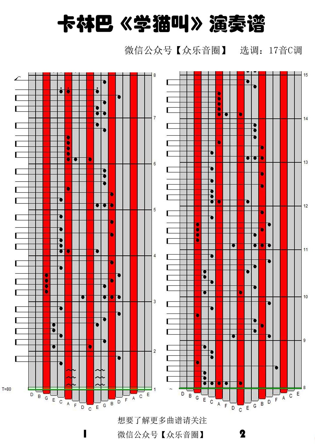 学猫叫古筝谱完整版图片